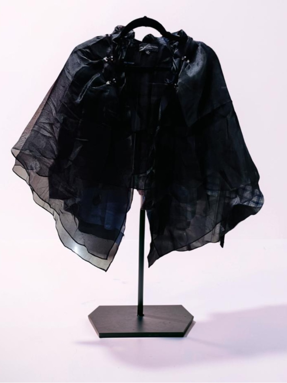 Black Sheer Embellished Evening Jacket